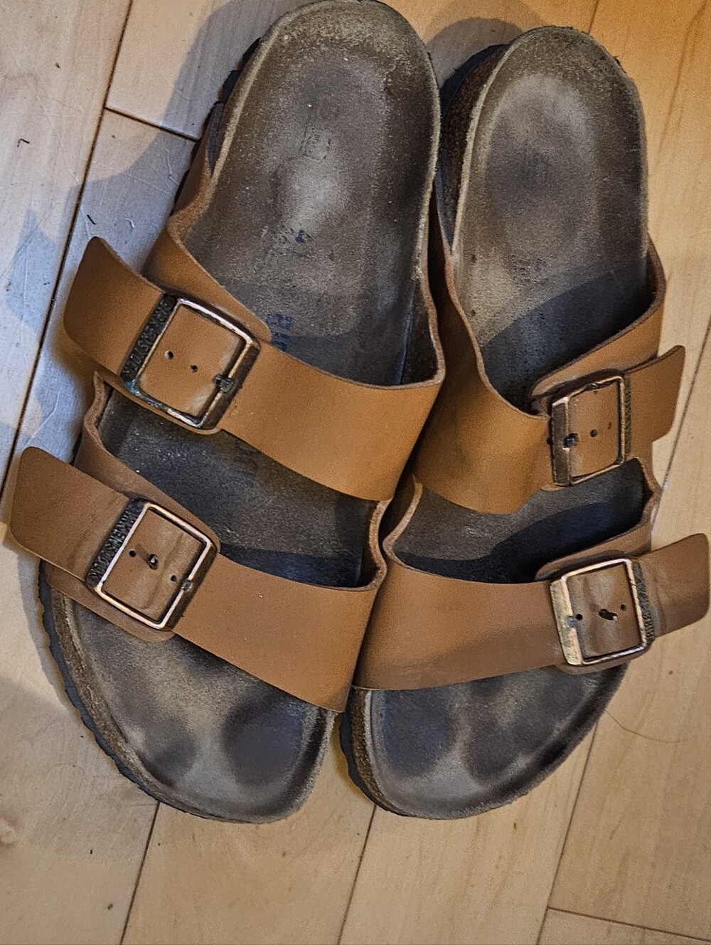 Birkenstock Men's Brown Double-Strap Buckle Sandals